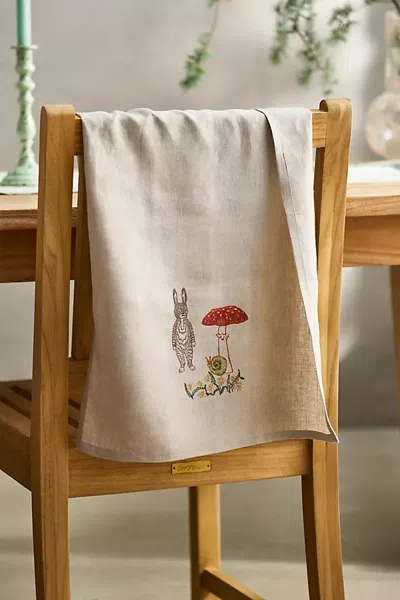 Terrain Coral Tusk Mushroom Bunny Dish Towel In Multicolor