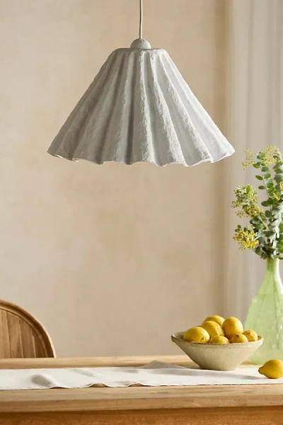 Terrain Cotton Mache Pleated Pendant Light