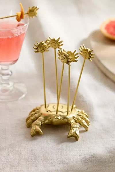 Terrain Crab Icon Cocktail Picks, Set Of 6