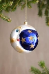Terrain Crescent Moon Glass Ornament In Blue