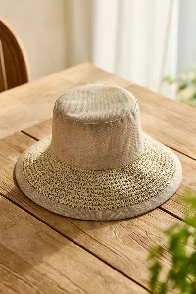 Terrain Crochet Brim Bucket Hat In Beige