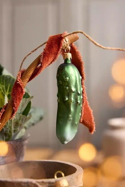 Terrain Cucumber Glass Ornament In Green