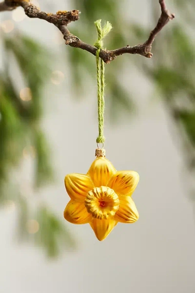 Terrain Daffodil Glass Ornament In Yellow