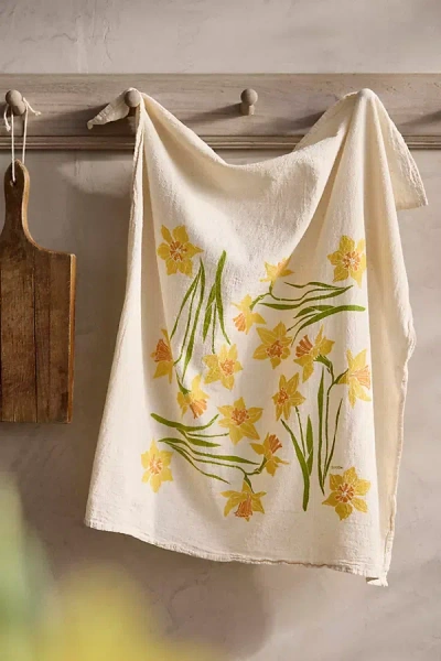 Terrain Daffodils Cotton Dish Towel In Multicolor