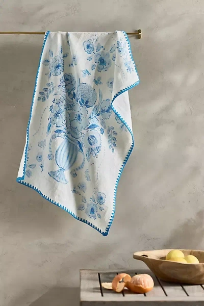 Terrain Delft Vase Dish Towel In Multicolor