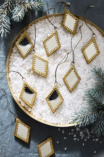 Terrain Diamond Mirror Ornaments, Set Of 10