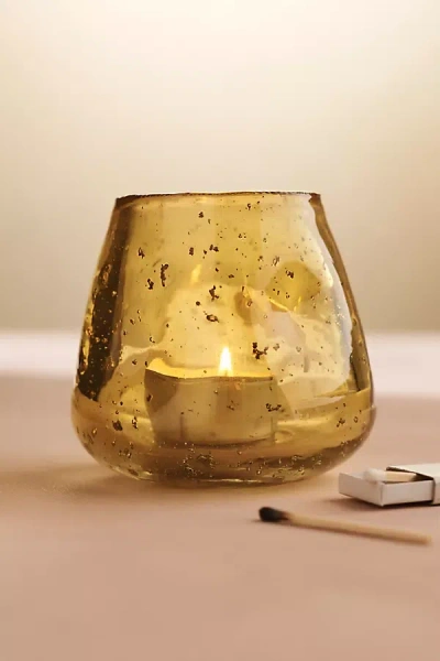 Terrain Dimpled Tea Light Holder In Yellow