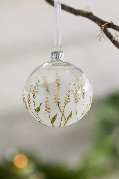 Terrain Dried Plumes Globe Ornament In Transparent