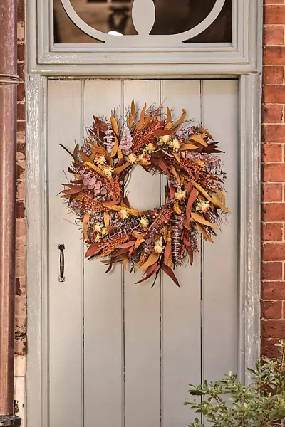 Terrain Dried Saffron Nectar Wreath In Blue