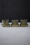 Terrain Earth Fired Clay Mini Pot + Saucer, Set Of 3