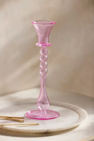 Terrain Egyptian Glass Cup Taper Holder In Pink