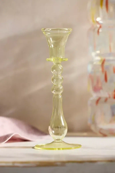 Terrain Egyptian Glass Cup Taper Holder In Yellow