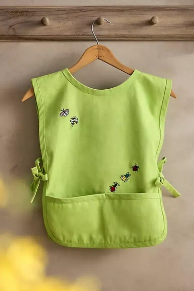 Terrain Embroidered Bugs Kid's Cotton Apron In Green
