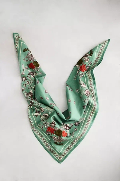 Terrain Embroidered Fall Floral Bandana In Green