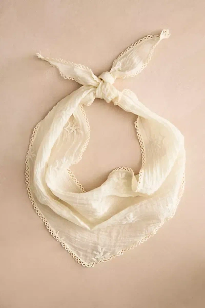 Terrain Embroidered Gauze Bandana In Ivory