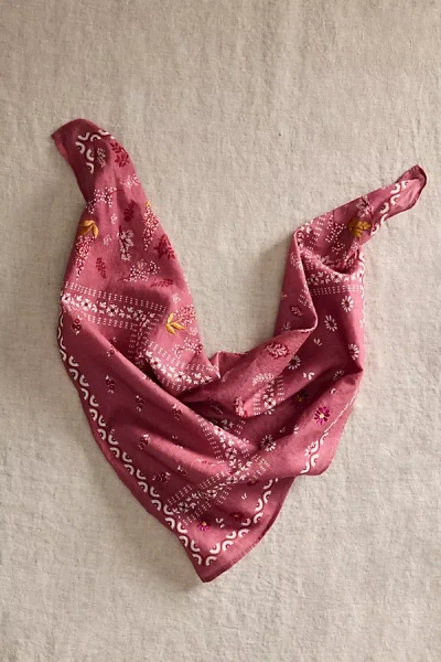 Terrain Embroidered Paisley Bandana In Red
