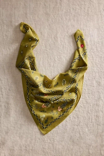 Terrain Embroidered Paisley Bandana In Green