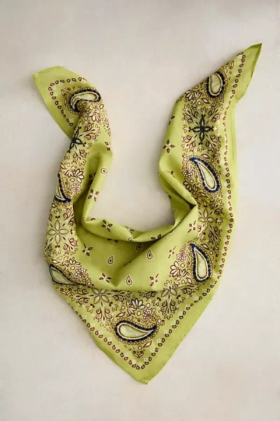 Terrain Embroidered Paisley Cotton Bandana In Yellow