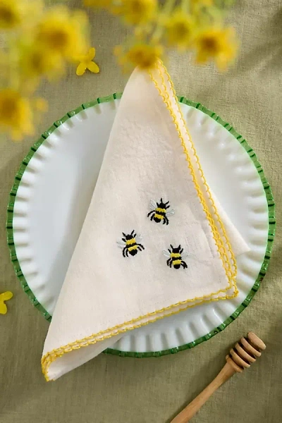 Terrain Embroidered Pollinator Linen Napkins, Set Of 2