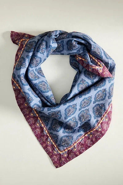Terrain Embroidered Print Bandana In Blue