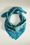 Terrain Embroidered Print Bandana In Blue
