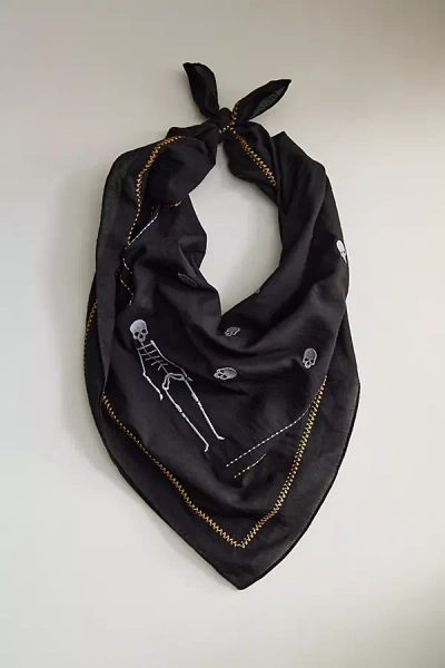 Terrain Embroidered Skeleton Bandana In Black