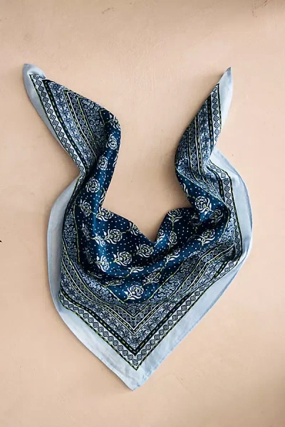 Terrain Embroidered Stitch Bandana In Blue