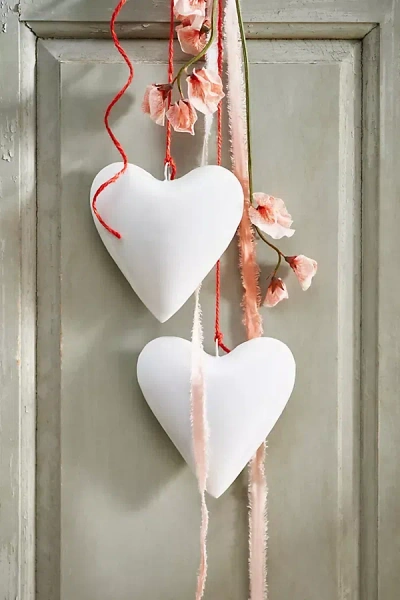 Terrain Enamel Heart Ornaments, Set Of 2