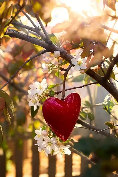 Terrain Enamel Heart Ornaments, Set Of 2