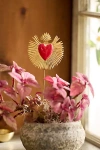Terrain Enameled Rays Heart Medallion Stake In Multi
