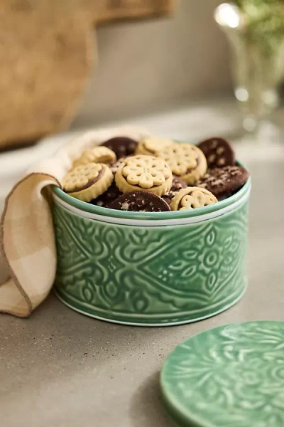 Terrain Enamelware Cookie Tin, Mint