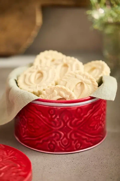 Terrain Enamelware Cookie Tin, Red