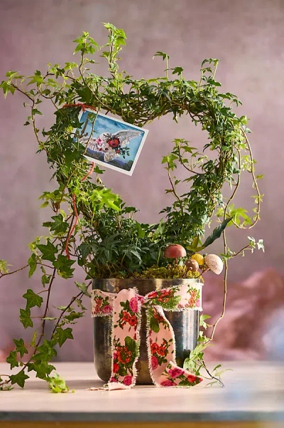 Terrain English Ivy Heart Topiary, Metal Pot