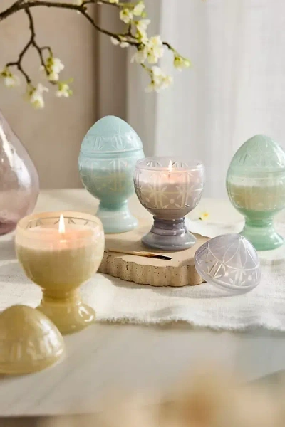 Terrain Etched Glass Egg Candle