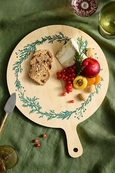 Terrain Evergreen Wreath Bamboo Serving Board
