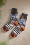 Terrain Fair Isle Cabin Socks In Gray