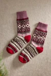 Terrain Fair Isle Cabin Socks In Pink