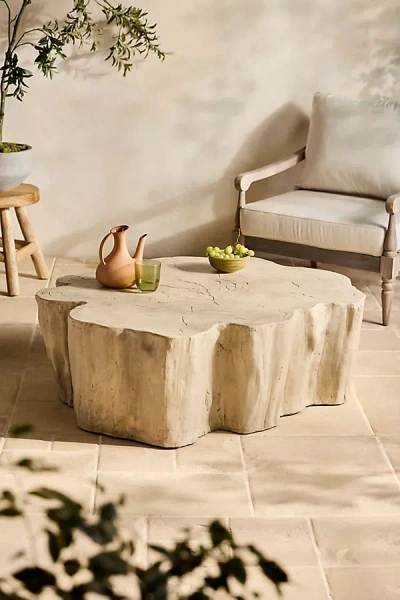 Terrain Faux Bois Stone Coffee Table