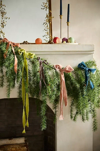 Terrain Faux Cascading Larch Garland, 72" In Green