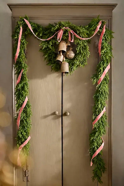 Terrain Faux Evergreen Wreath Garland, 12' In Green