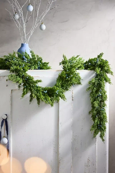 Terrain Faux Juniper Berry Garland In Green
