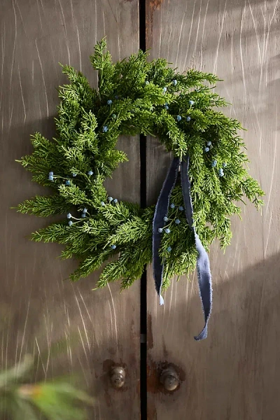 Terrain Faux Juniper Berry Wreath In Green