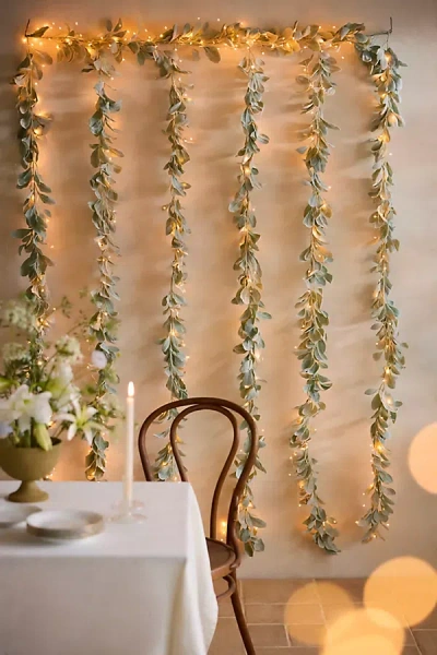 Terrain Faux Lamb's Ear Garland Curtain In Green