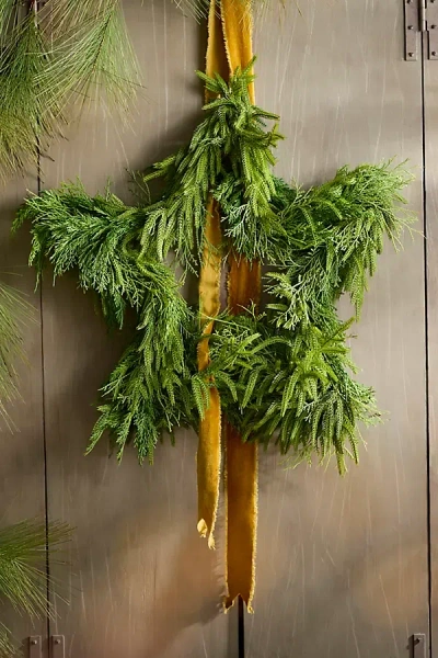 Terrain Faux Mixed Evergreen Star In Green