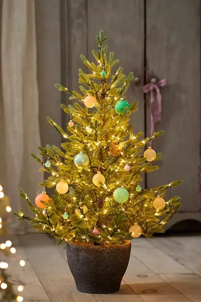 Terrain Faux Twinkling Pre-lit Potted Norway Spruce, 4' In Multi