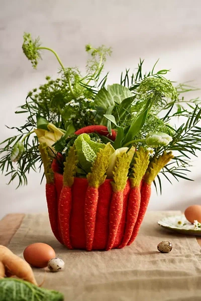 Terrain Felted Carrot Basket In Red
