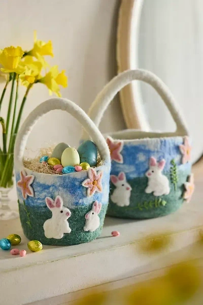 Terrain Felted Flower Basket In Multi