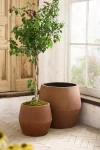 Terrain Fiber Beveled Barrel Planter