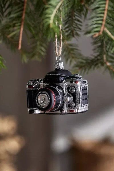 Terrain Film Camera Glass Ornament In Black