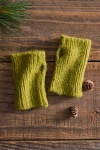 Terrain Fingerless Alpaca Gloves In Green